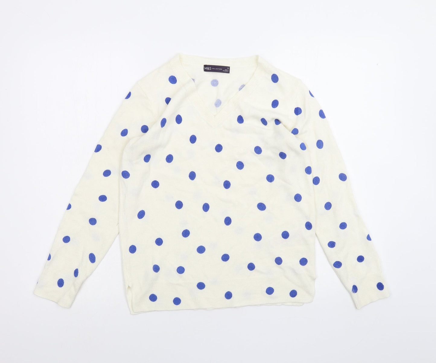 Womens UK Size 10 Marks and Spencer White Pullover Jumper