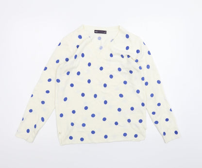 Womens UK Size 10 Marks and Spencer White Pullover Jumper