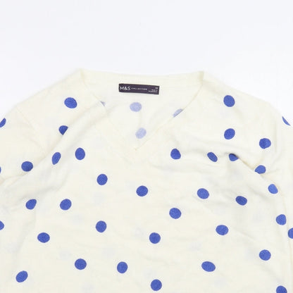 Womens UK Size 10 Marks and Spencer White Pullover Jumper