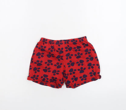 Nickelodeon Girls Red   Sweat Shorts Size 5-6 Years