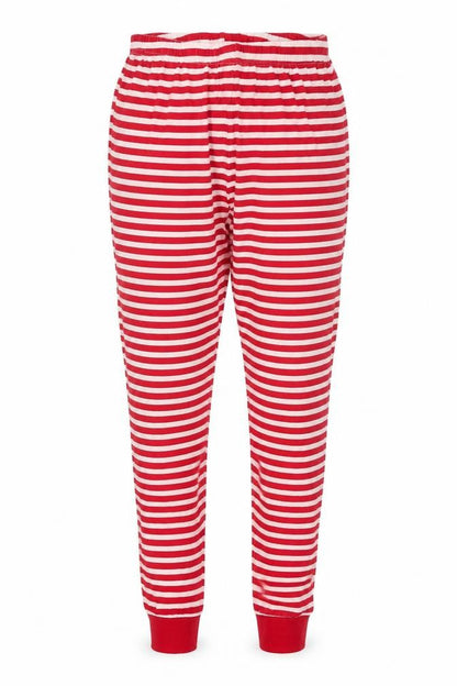 Christmas Womens White Striped  Sweatpants Trousers Size 8 L24 in