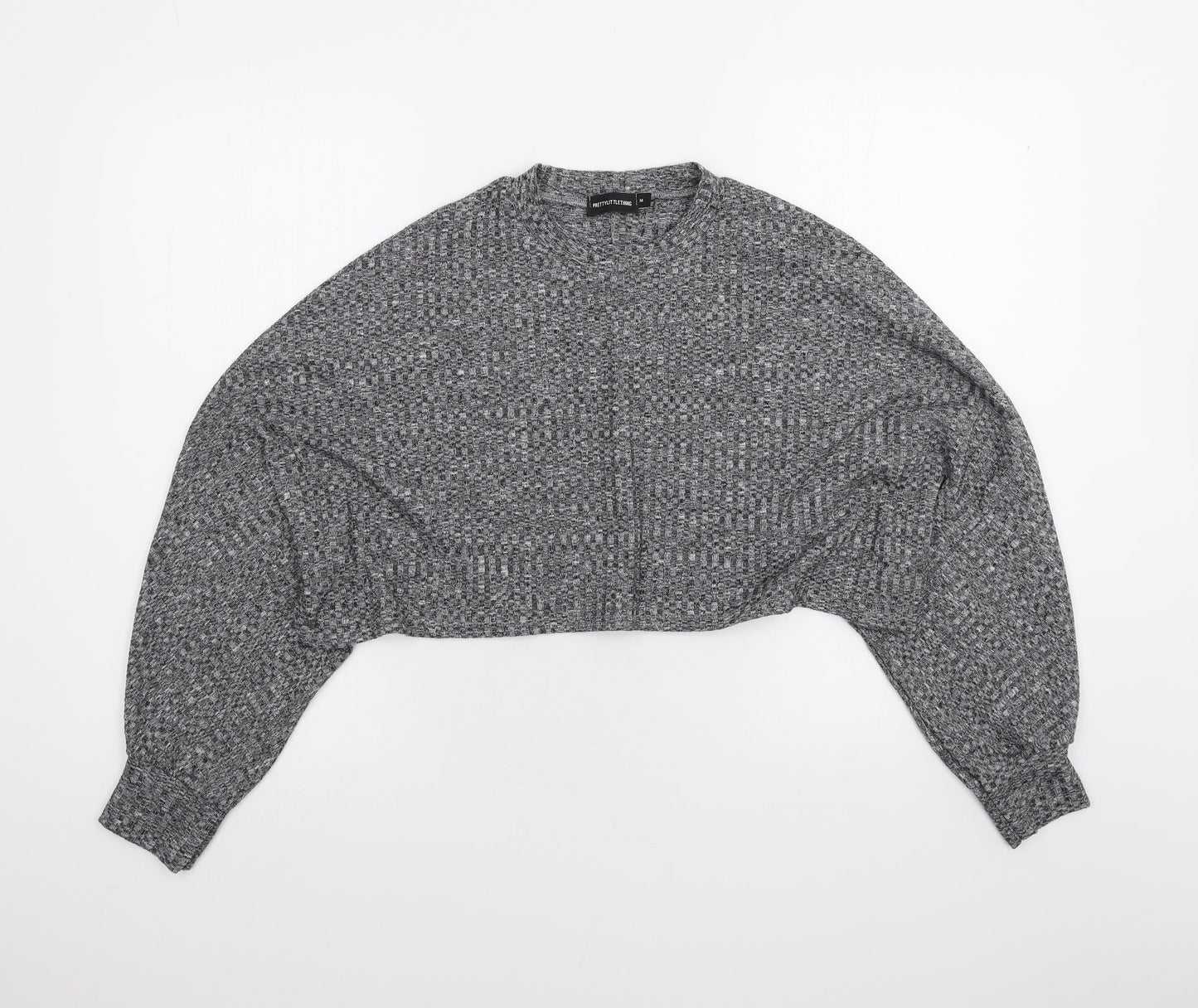 Womens UK Size M PRETTYLITTLETHING Grey Pullover Jumper