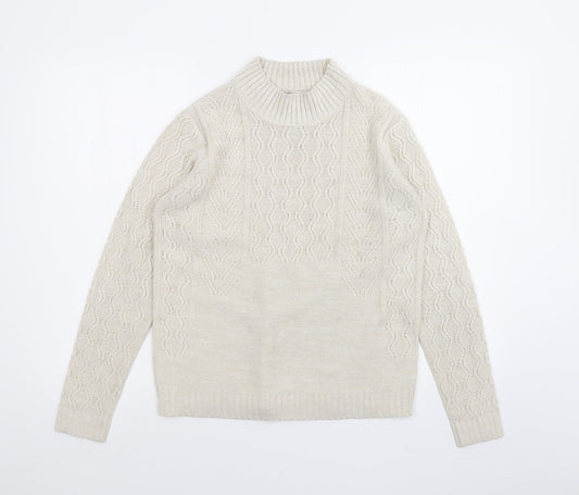 Womens UK Size M Papaya White Pullover Jumper
