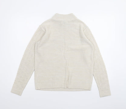 Womens UK Size M Papaya White Pullover Jumper