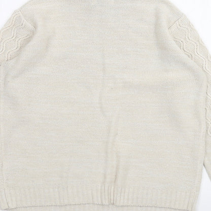 Womens UK Size M Papaya White Pullover Jumper