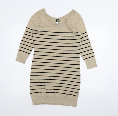 H&M Womens Brown Striped  A-Line  Size M
