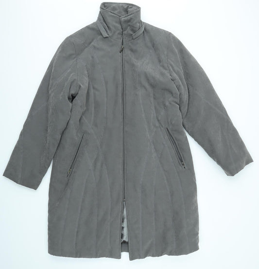 Womens UK Size 14 DAVID BARRY Grey Overcoat