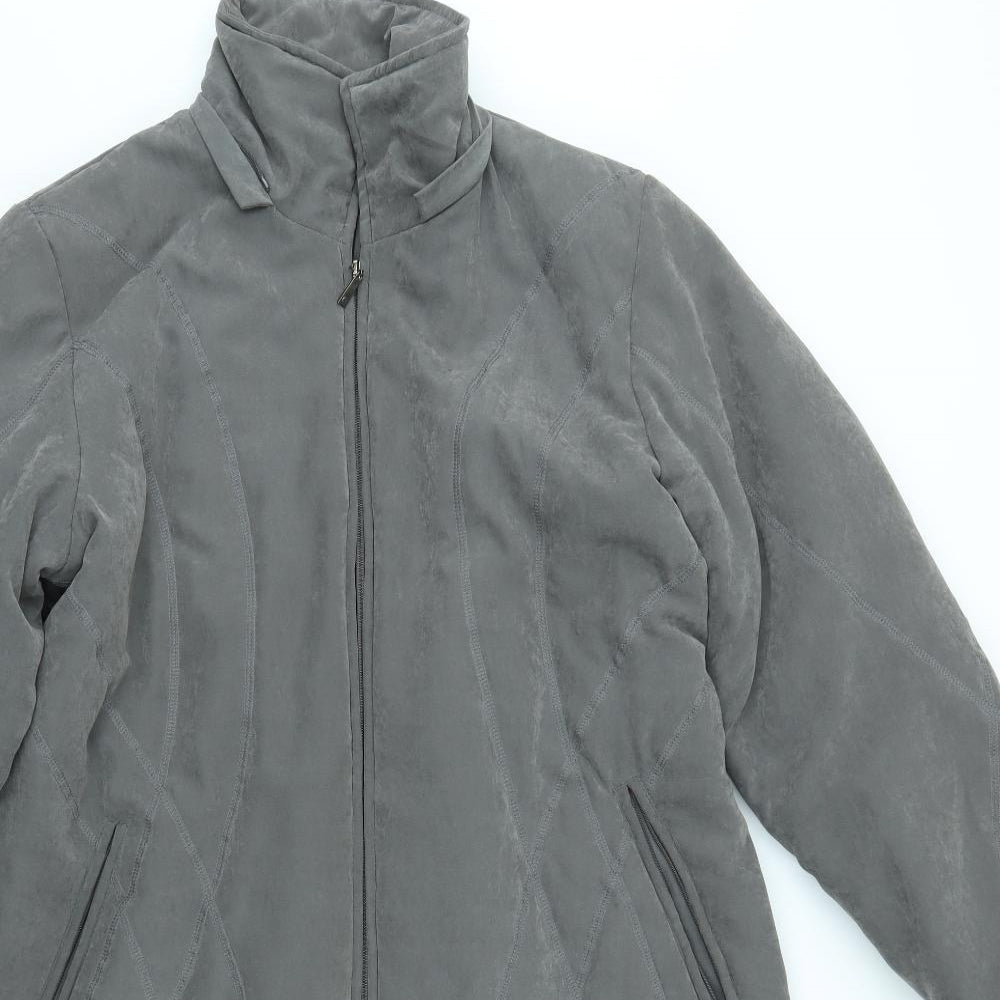 Womens UK Size 14 DAVID BARRY Grey Overcoat