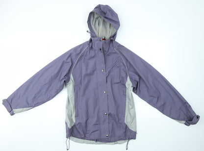 ONE VALLEY Womens Purple   Rain Coat Coat Size M