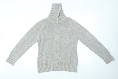 Womens UK Size 14 BHS Grey Cardigan Jumper