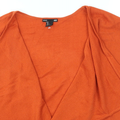Womens UK Size S H&M Orange Cardigan Jumper
