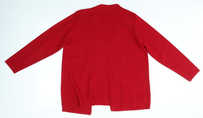 Womens UK Size M BM Red Cardigan Jumper