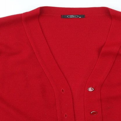 Womens UK Size M BM Red Cardigan Jumper