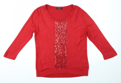 BM Womens Red   Pullover Jumper Size S