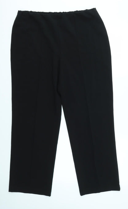 Womens UK Size 16 ISLE Regular Fit Dress Pants Black Trousers