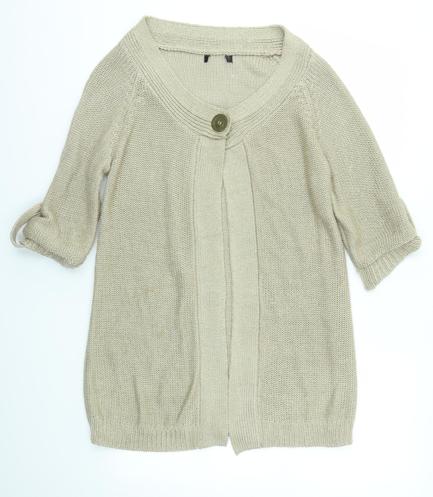Womens UK Size 14 Preworn Brown Cardigan Jumper