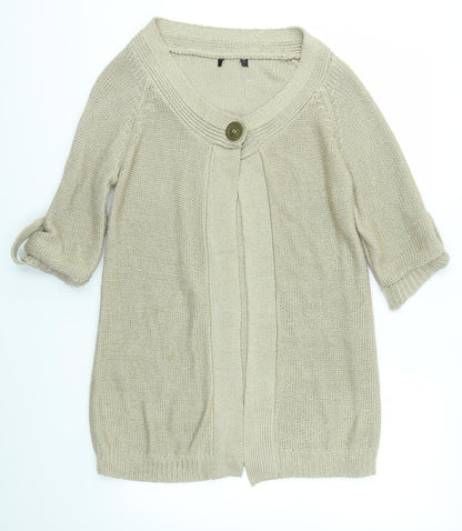 Womens UK Size 14 Preworn Brown Cardigan Jumper