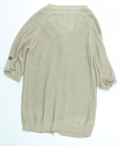 Womens UK Size 14 Preworn Brown Cardigan Jumper
