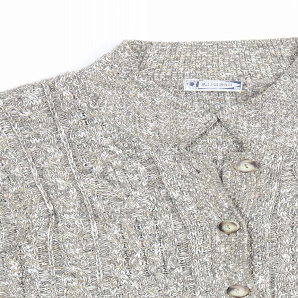 Womens UK Size M Express Grey Cardigan Jumper