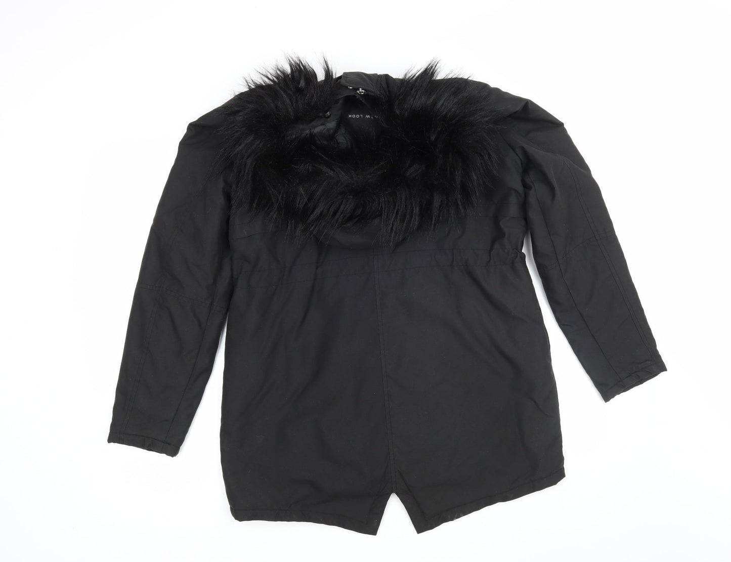 Womens UK Size 8 New Look Black Parka Coat