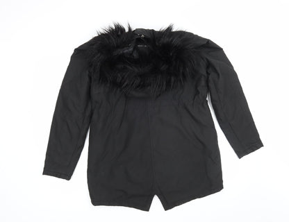 Womens UK Size 8 New Look Black Parka Coat