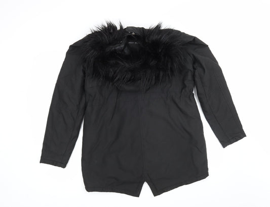 Womens UK Size 8 New Look Black Parka Coat