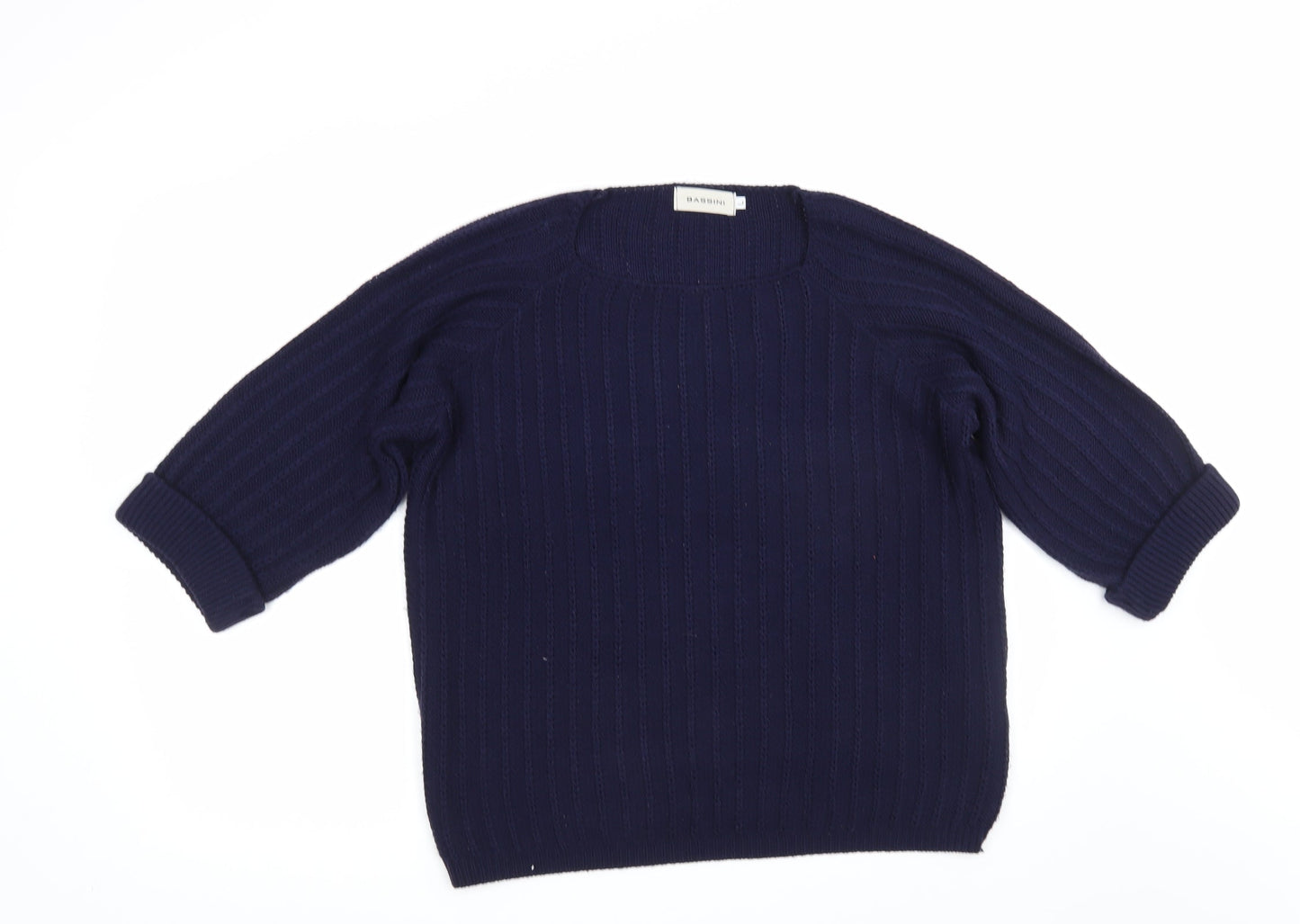 Womens UK Size L BASSINI Blue Pullover Jumper