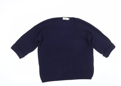 Womens UK Size L BASSINI Blue Pullover Jumper