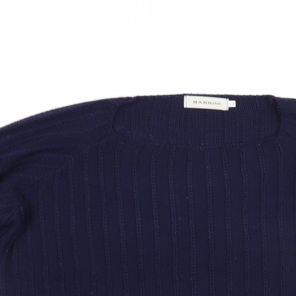 Womens UK Size L BASSINI Blue Pullover Jumper