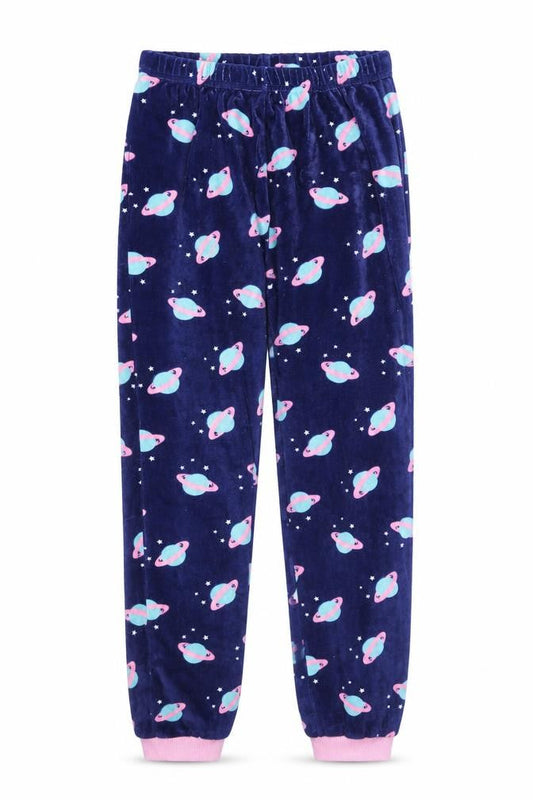 M&Co Girls Blue Geometric   Pyjama Pants Size 11 Years  - Space