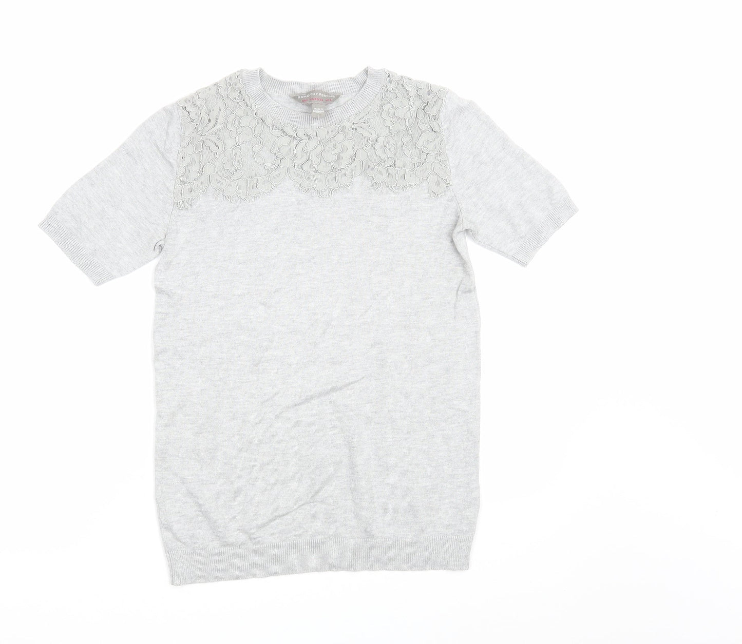 Womens UK Size 6 Dorothy Perkins Grey Basic T-Shirt