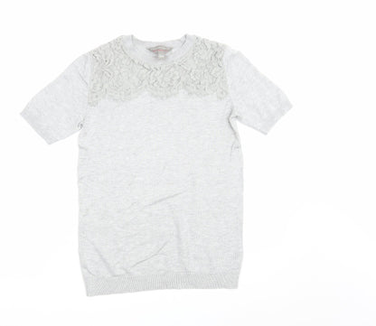 Womens UK Size 6 Dorothy Perkins Grey Basic T-Shirt