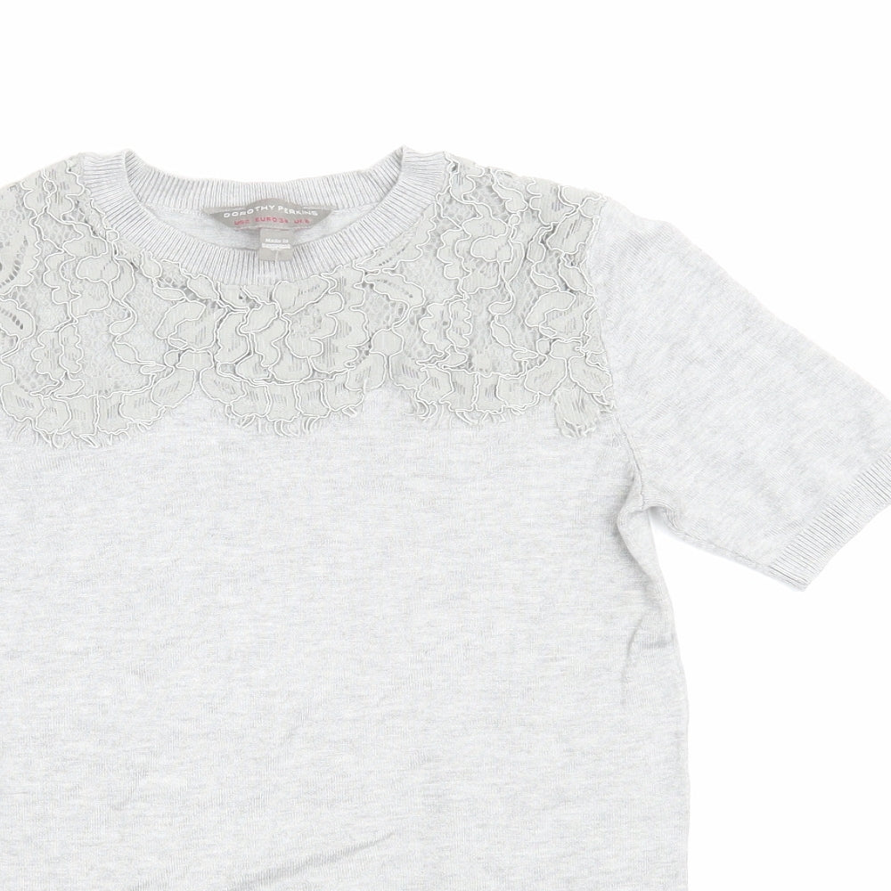 Womens UK Size 6 Dorothy Perkins Grey Basic T-Shirt