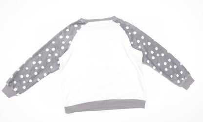 Pretty Secrets Womens White Polka Dot  Kimono Pyjama Top Size 16  - Christmas Novelty