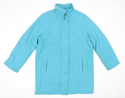 Klass Womens Blue   Overcoat Blazer Size M