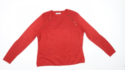 Womens UK Size M Per Una Red Pullover Jumper