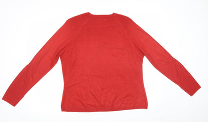 Womens UK Size M Per Una Red Pullover Jumper