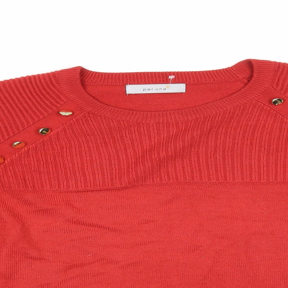 Womens UK Size M Per Una Red Pullover Jumper