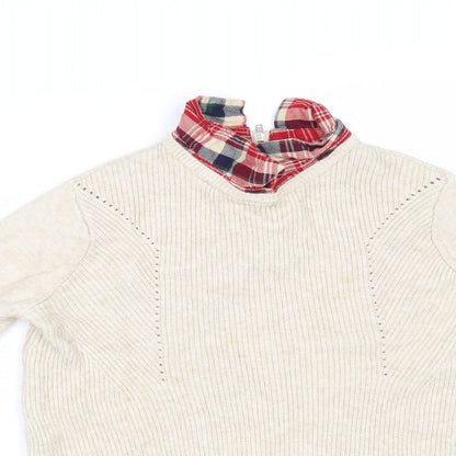Primark Womens Beige Check  Pullover Jumper Size S