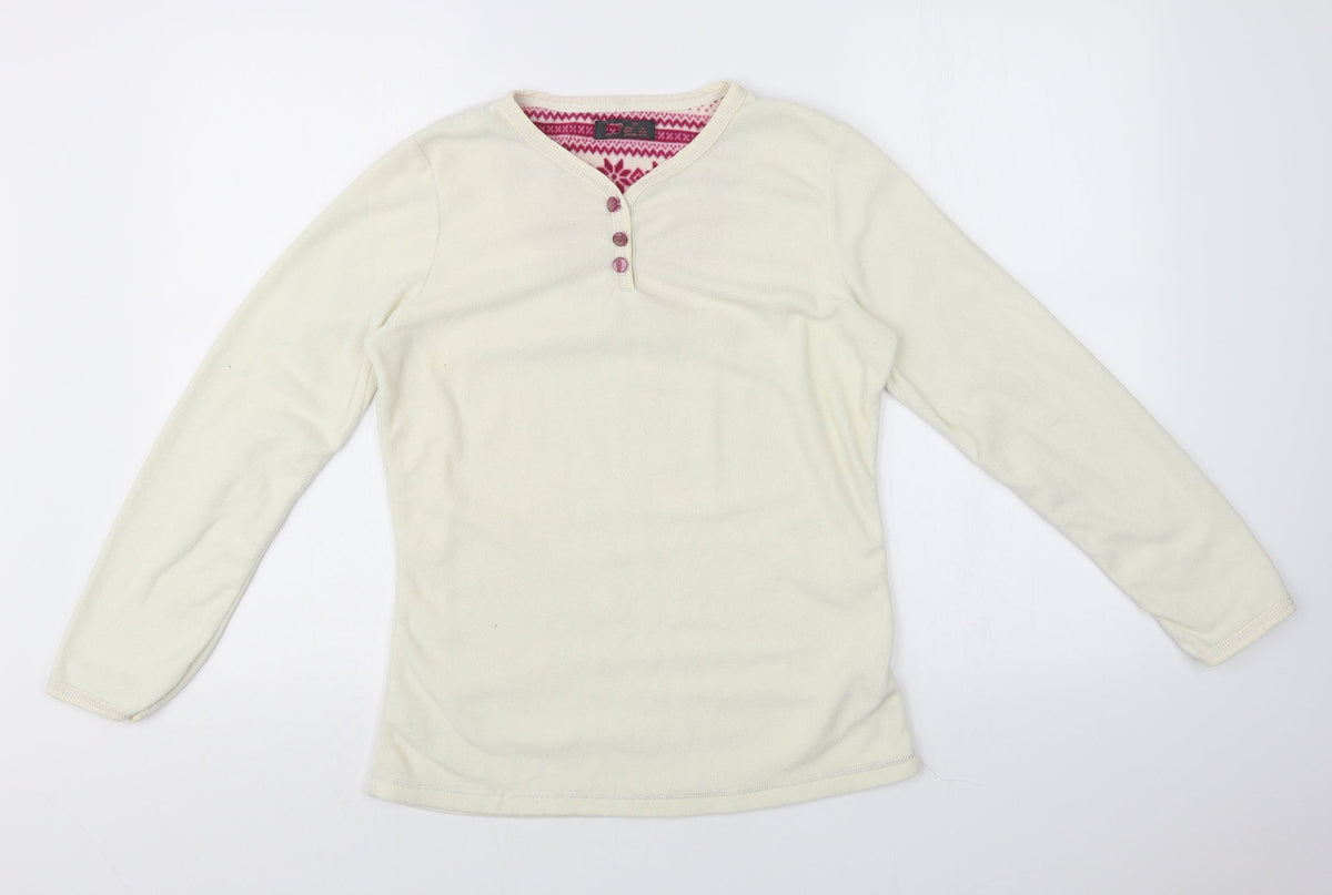 Primark Womens White Solid  Top Pyjama Top Size 10