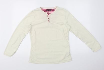Primark Womens White Solid  Top Pyjama Top Size 10