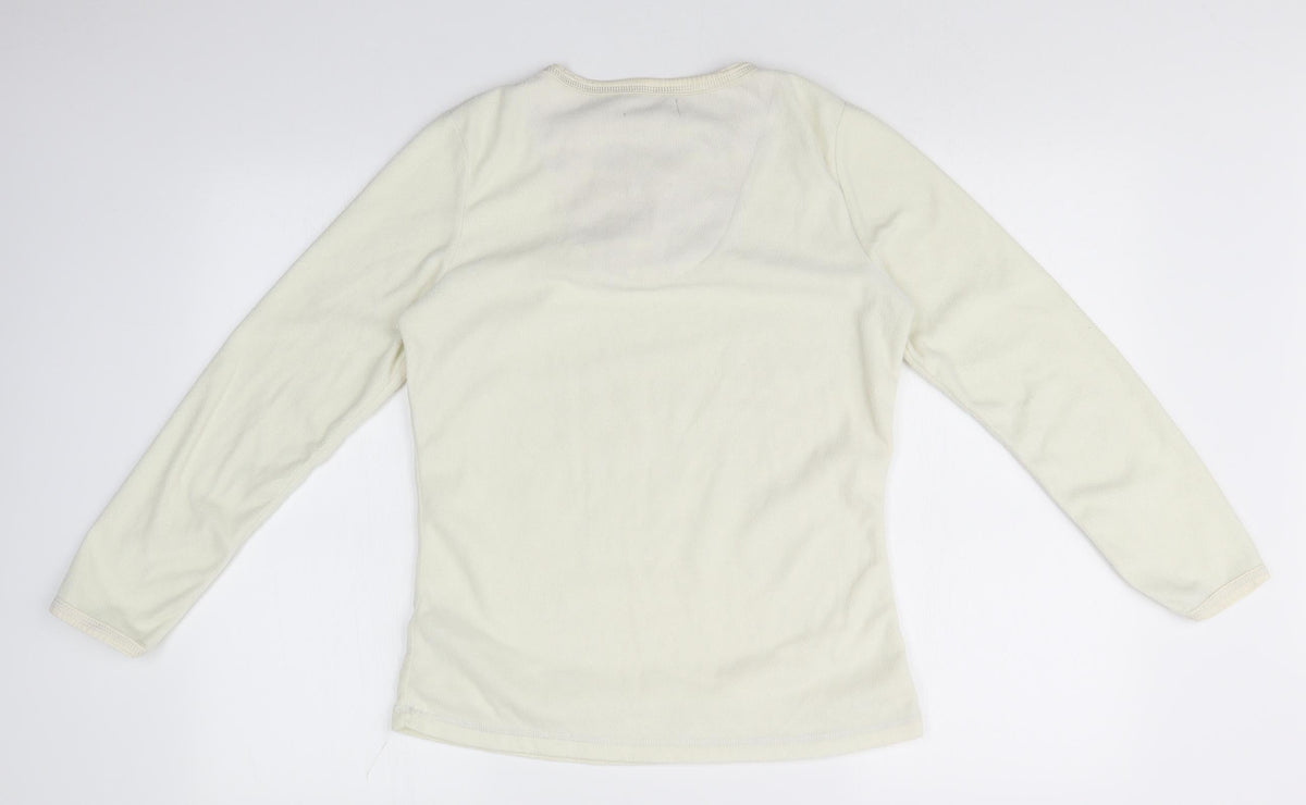 Primark Womens White Solid  Top Pyjama Top Size 10