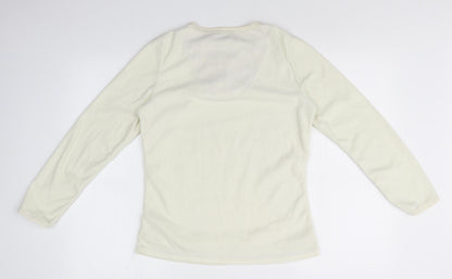 Primark Womens White Solid  Top Pyjama Top Size 10