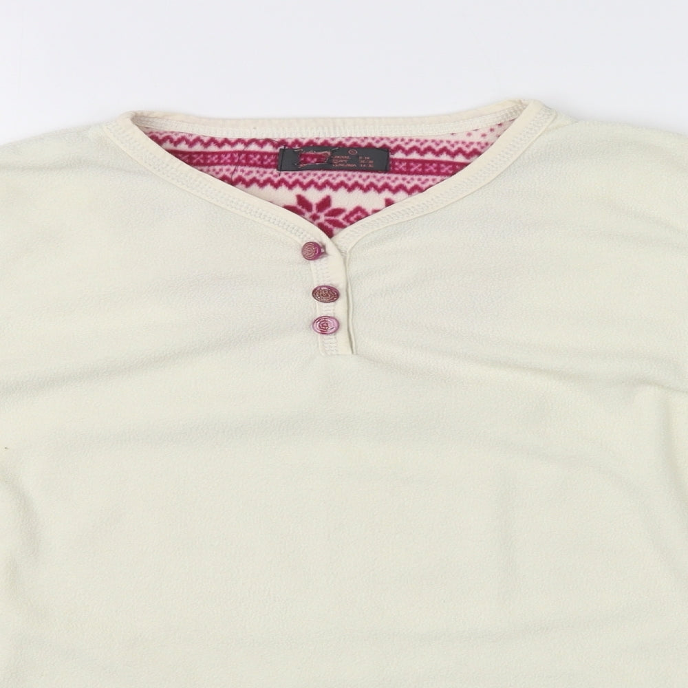 Primark Womens White Solid  Top Pyjama Top Size 10