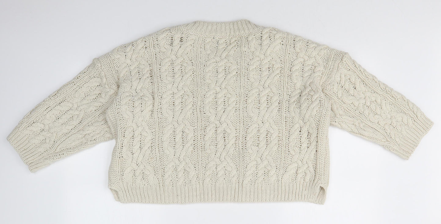 Womens UK Size M H&M White Pullover Jumper