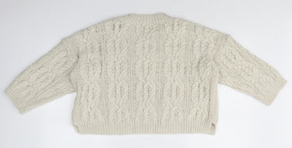 Womens UK Size M H&M White Pullover Jumper