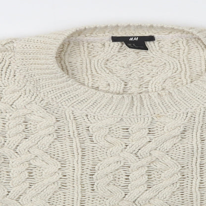 Womens UK Size M H&M White Pullover Jumper