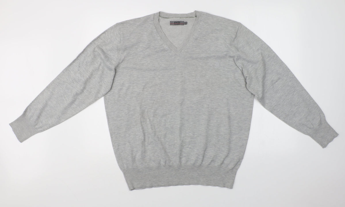 24:7 Mens Grey   Pullover Sweatshirt Size XL