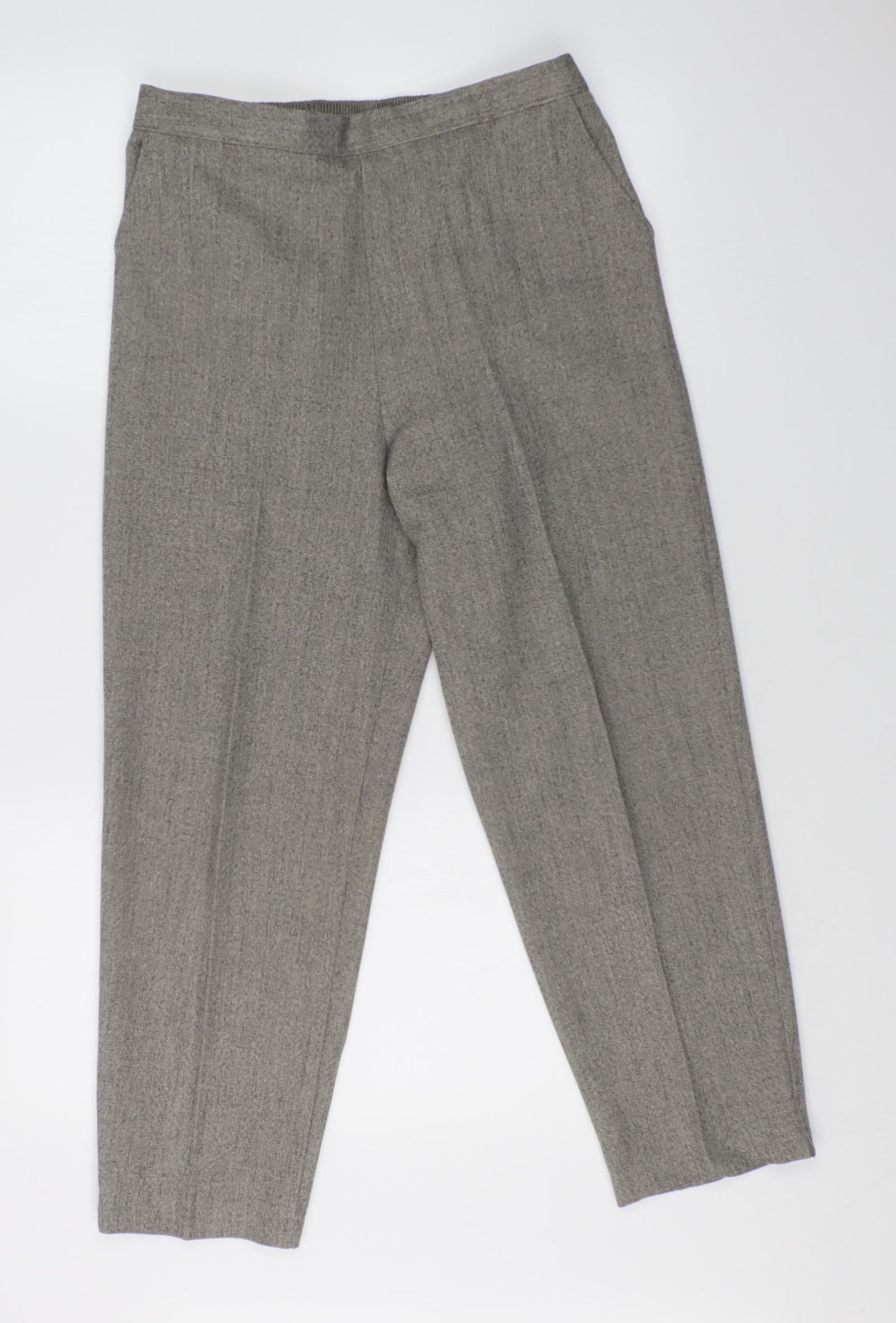 Womens UK Size 14 Preworn Regular Fit Dress Pants Grey Trousers