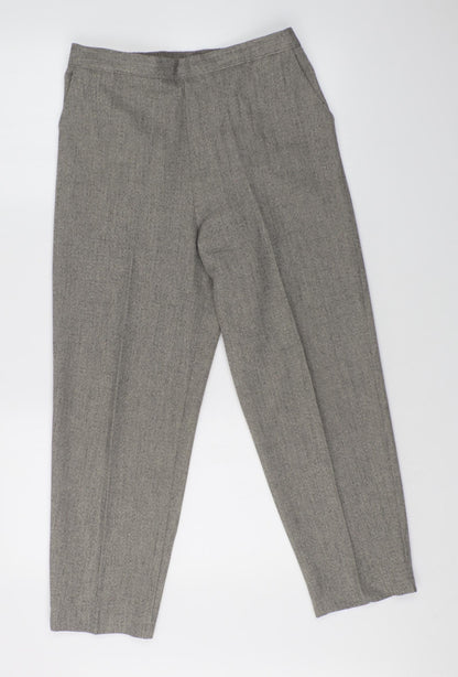 Womens UK Size 14 Preworn Regular Fit Dress Pants Grey Trousers
